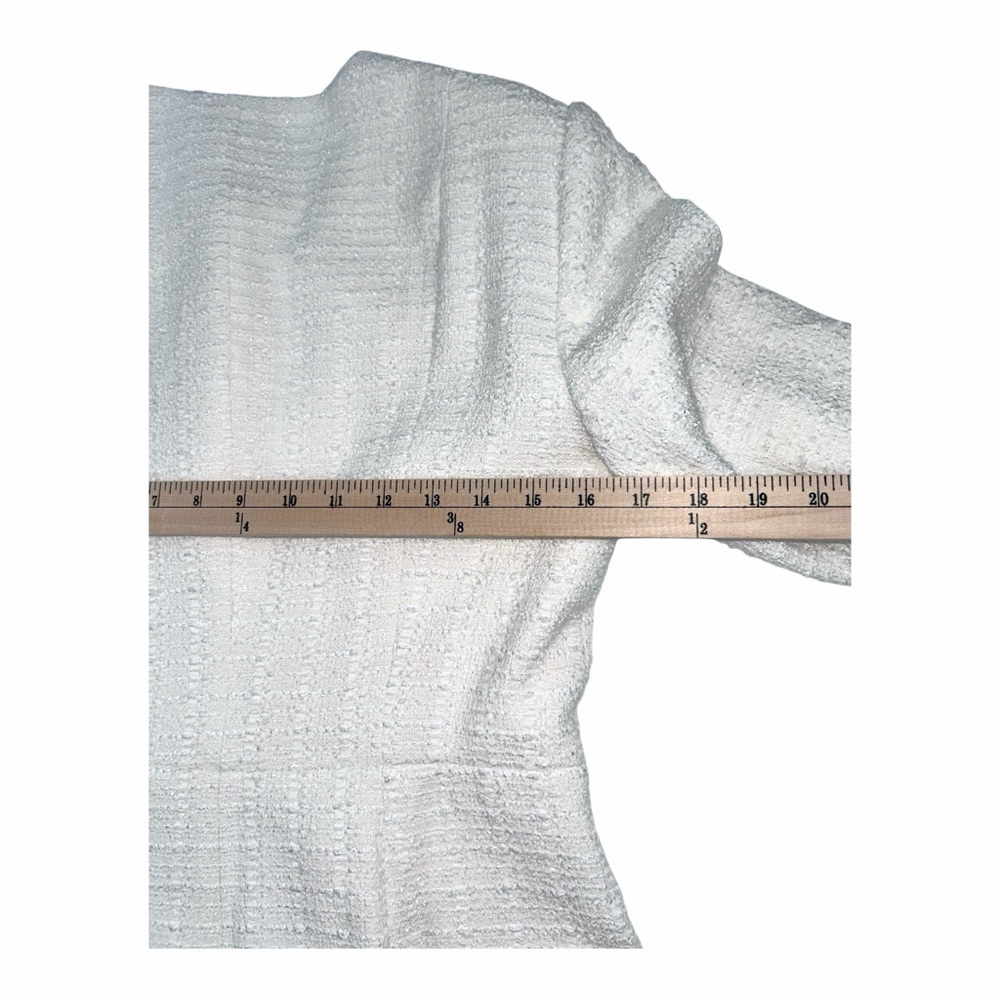ZARA White Textured Coat Dress Jacket Women Size L Elegant Button Front Blazer - Picture 6 of 11